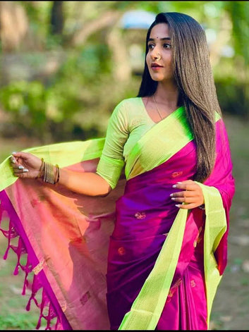 Affordable Rate Cotton Silk Sari with weaving Zari SA125-282