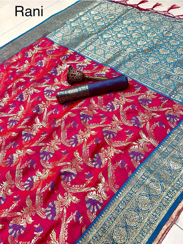 Super Hit Pure Soft Banarasi Silk Saree with Original Gold Zari SA625-802