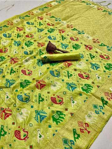 Pure Patola Silk Saree with Original Meenakari & Heavy Zari Contrast Border SA625-785