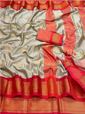 Cotton Silk Sari with weaving Zari SA125-283