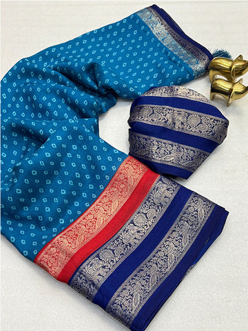 Bandhani Beauty Meets Zari Elegance! SA425-473