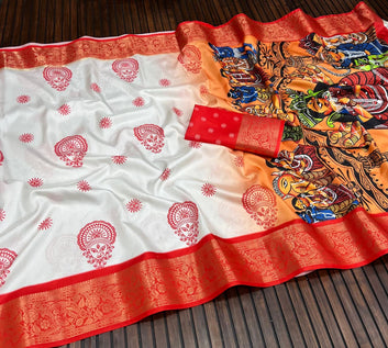 Red Devi – Durga Puja Special Soft Silk Saree with Digital Print SA825-1061