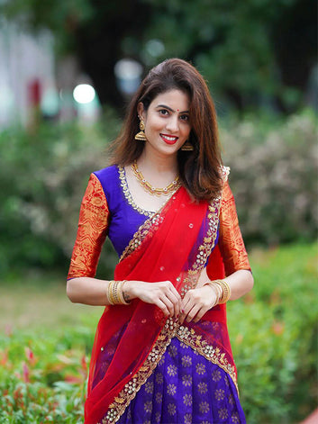 Designer Half and Half Saree(unstich) SA125-229