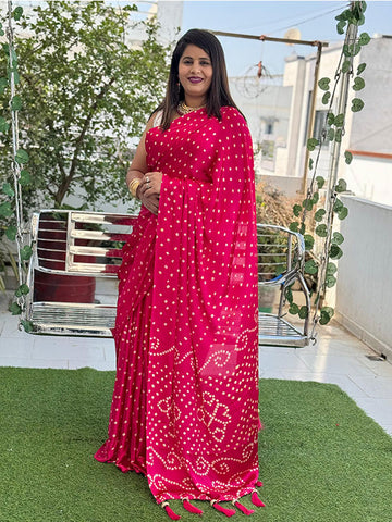 Ajrakh Gajji Bandhej Saree  ! SA425-503