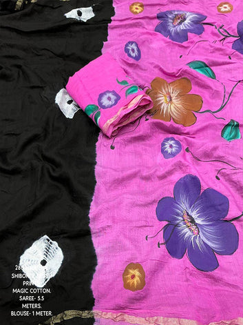 Elegant Shibori & Hand Brush Print Saree ! SA525-535