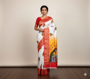 Red Devi – Durga Puja Special Soft Silk Saree with Digital Print SA925-1171