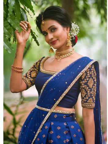 Designer Half and Half Saree(unstich) SA125-254