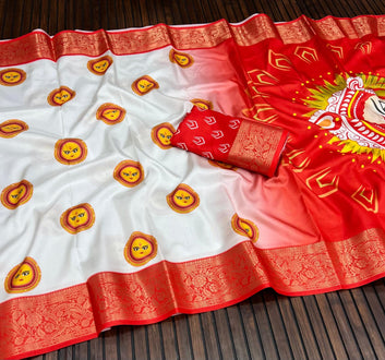 Red Devi – Durga Puja Special Soft Silk Saree with Digital Print SA925-1176