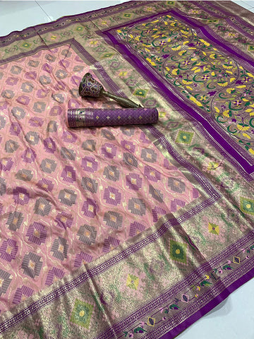 Pure Soft Silk Patola Saree with Original Zari Butta SA625-790