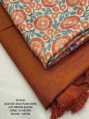 Soft Solid Plain Saree with Slub Woven Design in Poly Manipuri Silk SA525-583