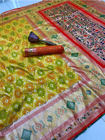 Pure Soft Silk Patola Saree with Original Zari Butta SA625-791