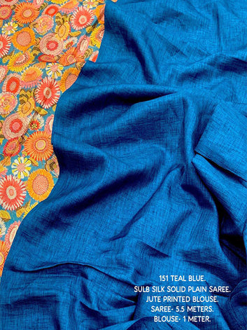 Soft Solid Plain Saree with Slub Woven Design in Poly Manipuri Silk SA525-584