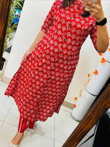 Designer Digital Print Co-Ord Set | A-Line Kurti with Ankle-Length Pants  ! SA625-728