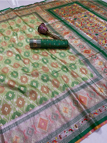 Pure Soft Silk Patola Saree with Original Zari Butta SA625-794