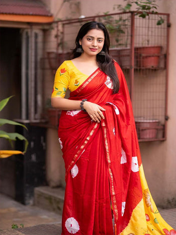 Elegant Shibori & Hand Brush Print Saree ! SA525-536