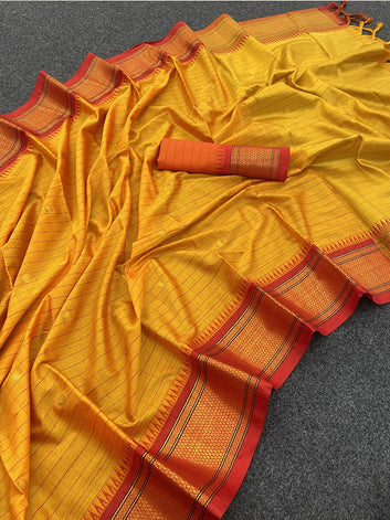 Cotton Silk Checks Paithani Saree SA125-217