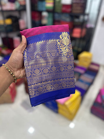 Elegant Cotton Silk Saree with Rich Zari Border  ! SA525-542