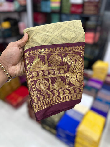 Elegant Cotton Silk Saree with Rich Zari Border  ! SA525-541