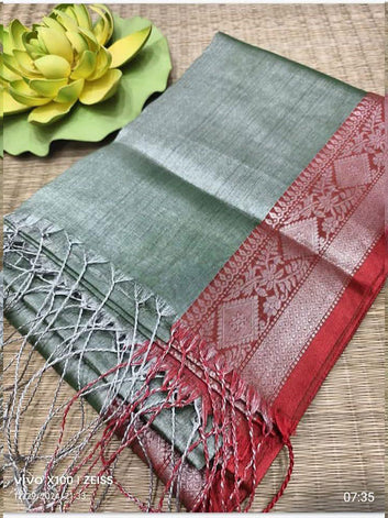 Lightweight Handloom Raga Tissue Cotton Saree SA525-696