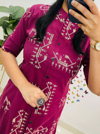 Designer Digital Print Co-Ord Set | A-Line Kurti with Ankle-Length Pants  ! SA625-733