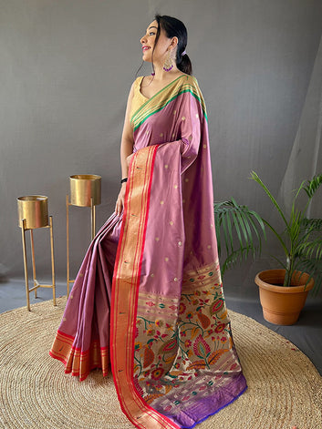 Ganga Jamuna Border Paithani Saree with Rich Pallu & All-Over Buttis SA525-646