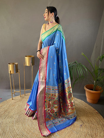 Ganga Jamuna Border Paithani Saree with Rich Pallu & All-Over Buttis SA525-647