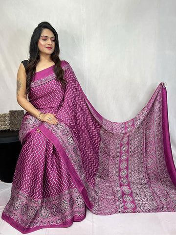 Ajrakh Gajji Bandhej Saree ! SA425-507
