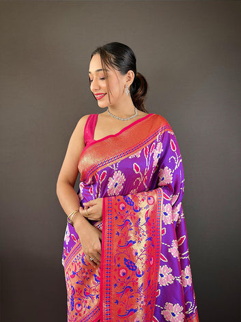 Soft Silk Saree with All-Over Patola Weaving & Contrast Border SA625-783