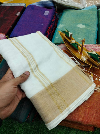 Kerala Onam White Saree SA525-680