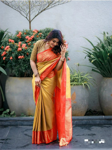 Banarasi Golden Tissue Silk Saree SA525-672
