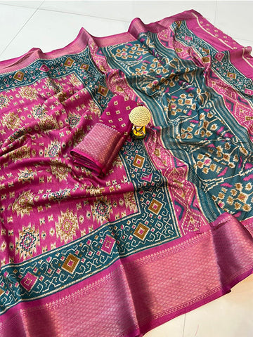 Soft Dola Silk Patola Saree with Jacquard Border SA625-786