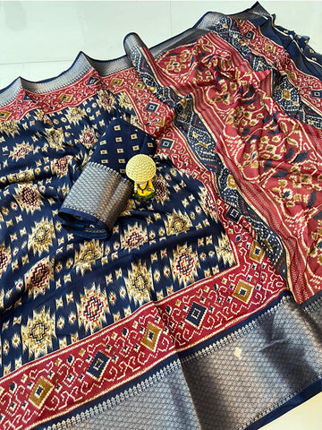 Soft Dola Silk Patola Saree with Jacquard Border SA625-790