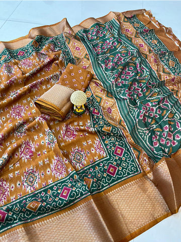 Soft Dola Silk Patola Saree with Jacquard Border SA625-791