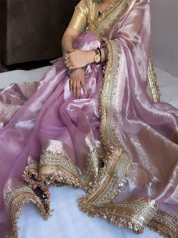 Maharani Tissue Lace Purple Saree SA525-675