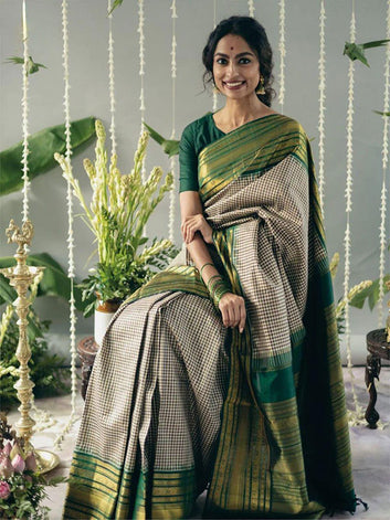 Grace in Every Drape – Premium Lichi Silk Saree SA625-847