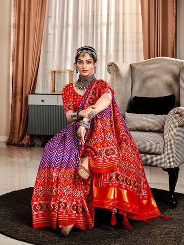 Tusser Bandhani Patola Print & Lagadi Patta Pallu SA225-304