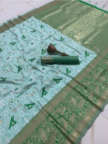 Pure Patola Silk Saree with Original Meenakari & Heavy Zari Contrast Border SA625-779