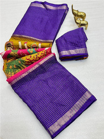 Kalamkari Charm in Benny Chex Silk With Gorgeous Zari Border SA425-486