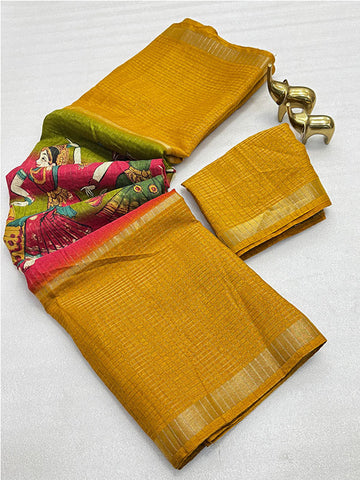 Kalamkari Charm in Benny Chex Silk With Gorgeous Zari Border SA425-487