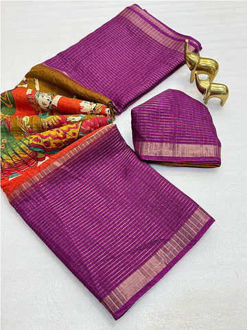 Kalamkari Charm in Benny Chex Silk With Gorgeous Zari Border SA425-488