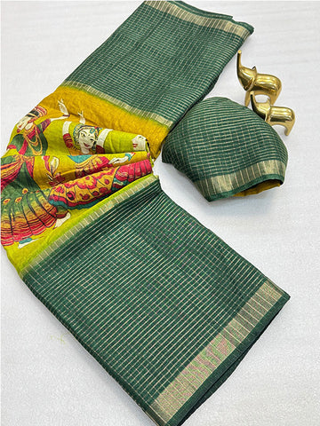 Kalamkari Charm in Benny Chex Silk With Gorgeous Zari Border SA425-490