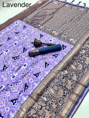 Pure Patola Silk Saree with Original Meenakari & Heavy Zari Contrast Border SA625-781