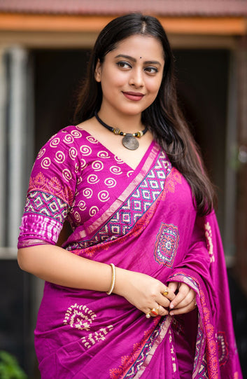 Premium Chanderi Fusion Saree SA725-900