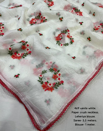 Paper Crush Necklace Embroidery Saree SA725-897