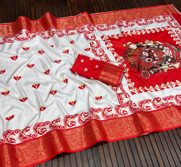 Divine Durga Puja Drape – Silk Elegance SA825-931