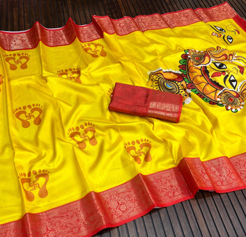 Divine Durga Puja Drape – Silk Elegance SA825-936