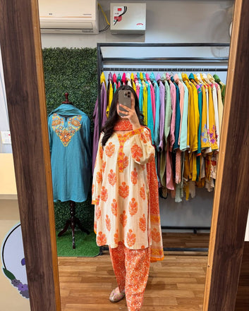 Mal Cotton 3-Piece Cord Set with Plazo & Dupatta|| SA725-943