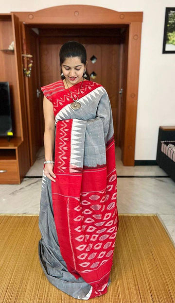 Ajrakh Style Linen Digital Printed Saree SA825-1208