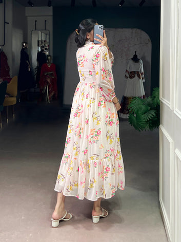 Georgette Floral Printed Frock – Stitched Ready-to-Wear SA925-1255