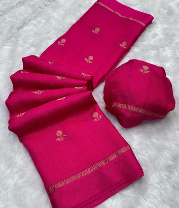 Pure Soft Viscose Silk Saree with Satin Border SA1025-1341